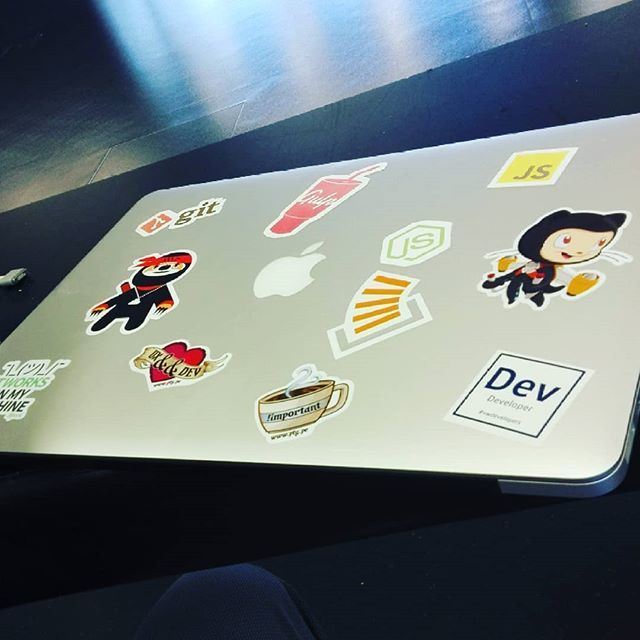 storrisi's tweet image. My laptop has gained lots of brand new sticker at #wearedevelopers2018 conference! ift.tt/2IOHvND