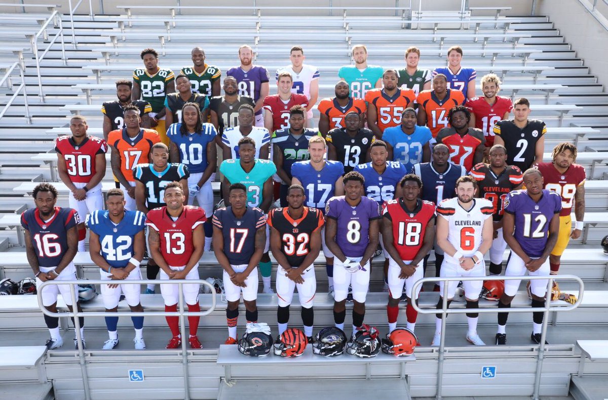 This year’s rookie class, at this year’s rookie premier, in LA, via @nflpa.