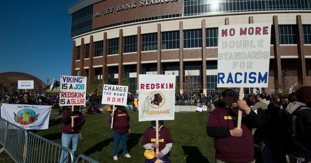 genindigenous's tweet image. The announcement that @RWJF will no longer accept applications for their annual Sports Awards from teams that denigrate #NativeAmerican people by using #NativeMascots highlights the power communities organizing for change. #NotYourMascot #ChangeTheName buff.ly/2GwCofE