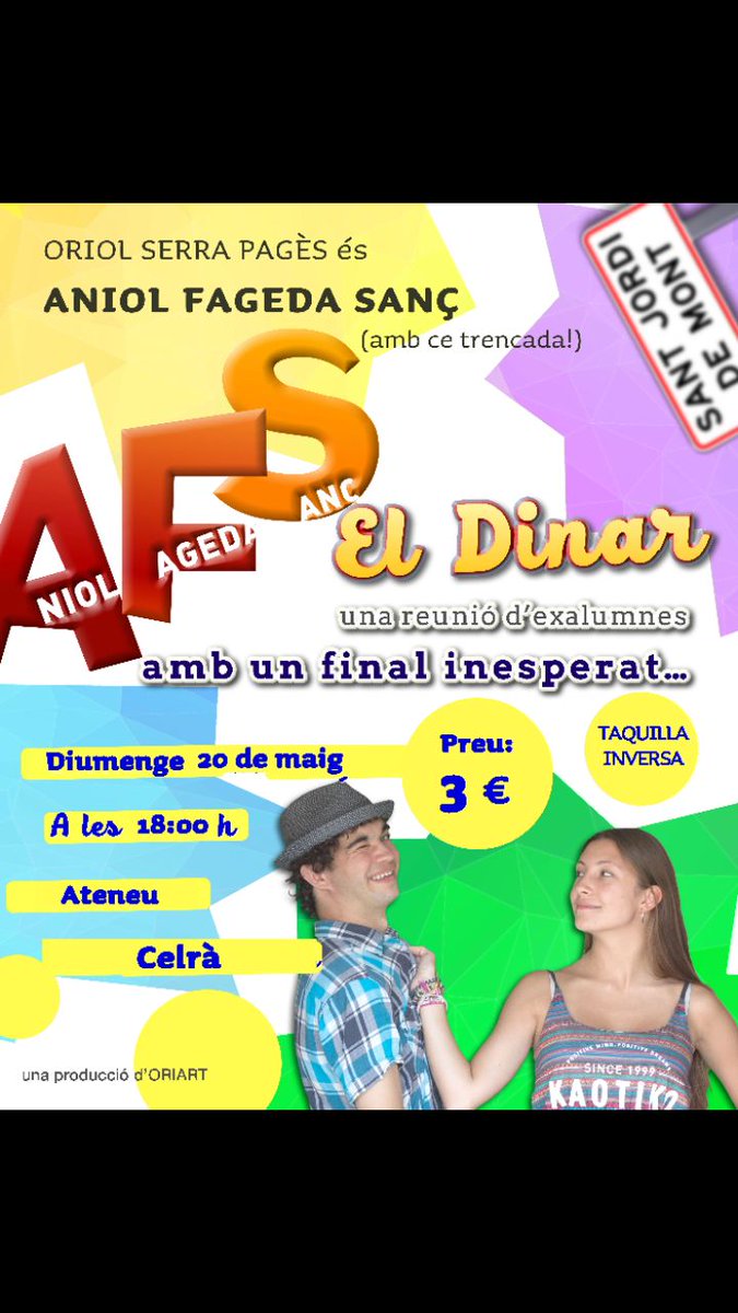 Demà a les 6 de la tarda es tornarà a passar la segona temporada de la Websèrie de l'Aniol Fageda Sanç a l'Ateneu de Celrà! També es passarà el videoclip que va guanyar el segon premi del concurs MiniRemakes. 

US HI ESPEREN A TOTS I A TOTES!