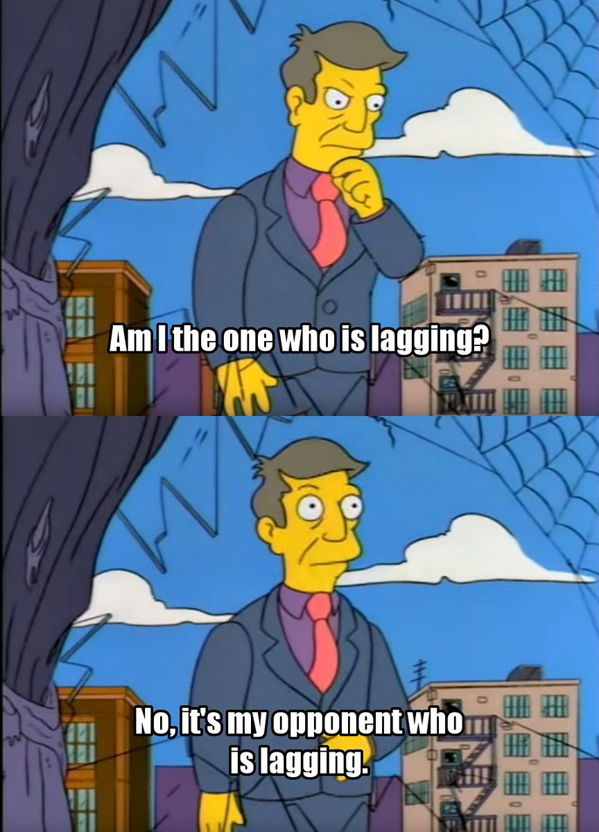 Frank_da_Tank0's tweet photo. If everyone one of your opponents is lagging, then maybe you're the one with the bad connection 🤔 https://t.co/6BRJJXmSUh