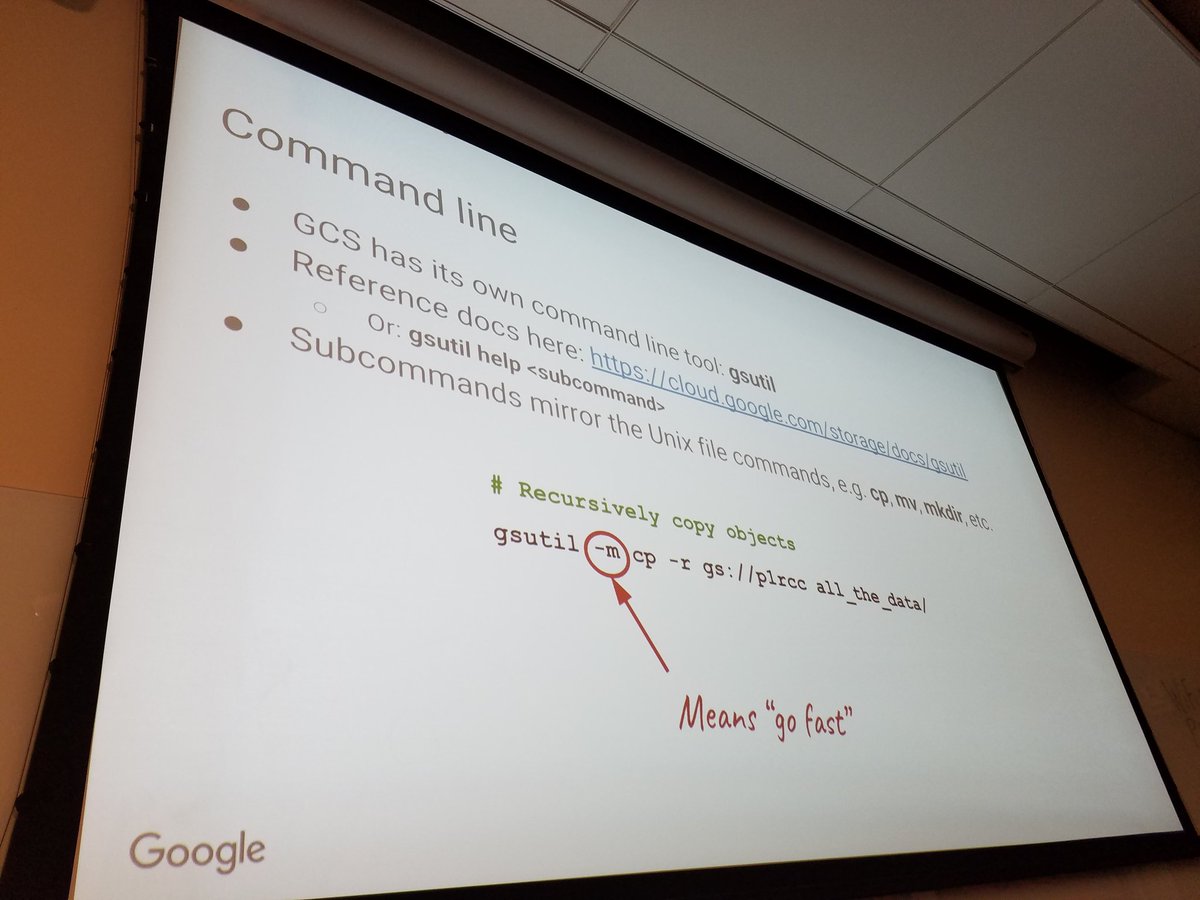 DCGenomics's tweet photo. How to copy data faster with Google cloud platform: from #rcchack with @seandavis12 and @SVAIresearch (thanks to Clayton!) https://t.co/u5eqp5bQ8P