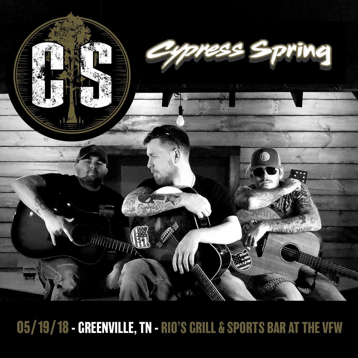 cypress_spring's tweet photo. TONIGHT it’s goin down at Rio’s Grill and Sports Bar. See y’all there #CypressSpringOnTour #Tennessee #America #LiveMusic #WayOfLife https://t.co/EgujPSfnd4