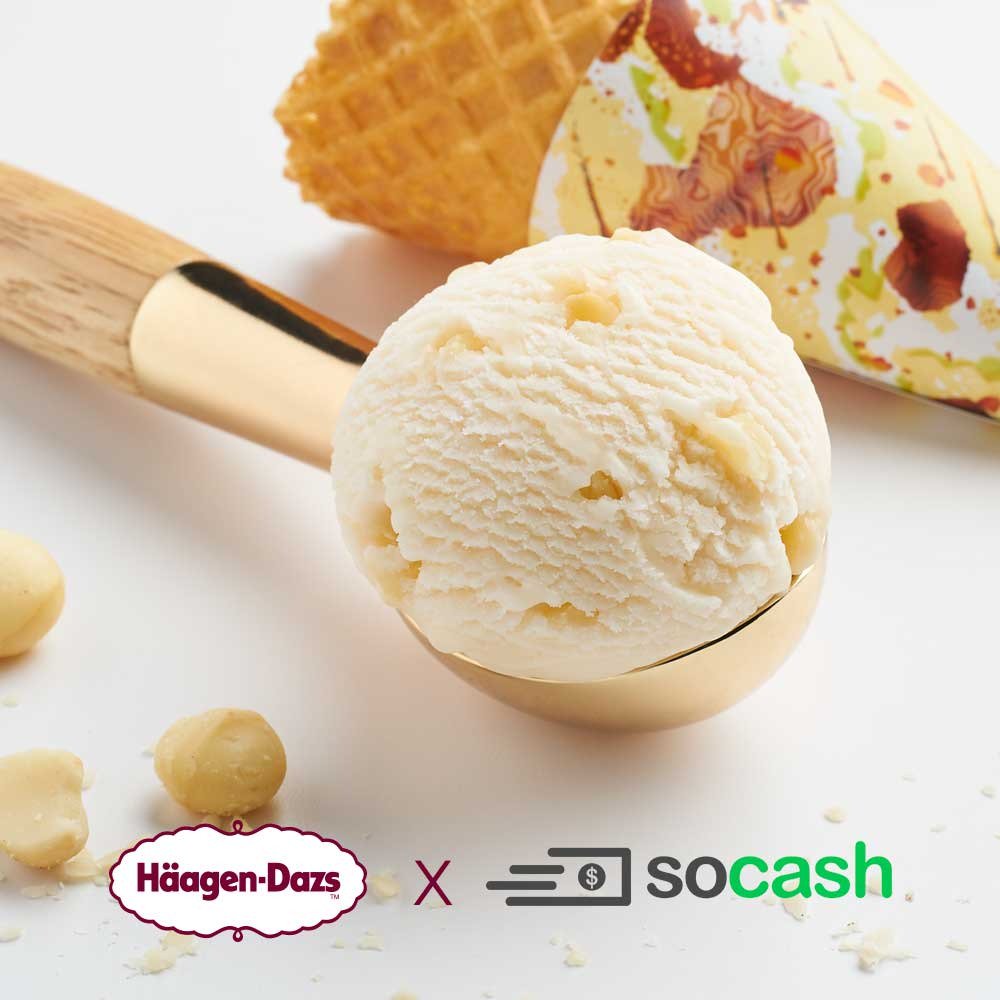 Unlock $2* off Haagen-Dazs ice-cream 
when you make a $ withdrawal with soCash.  

Craving for sweet treats? Just withdraw $ with socash app &amp; get the redemption instruction (via email). Offer valid till 13 June 18, more details in your email transaction receipt. *T&amp;C applies.