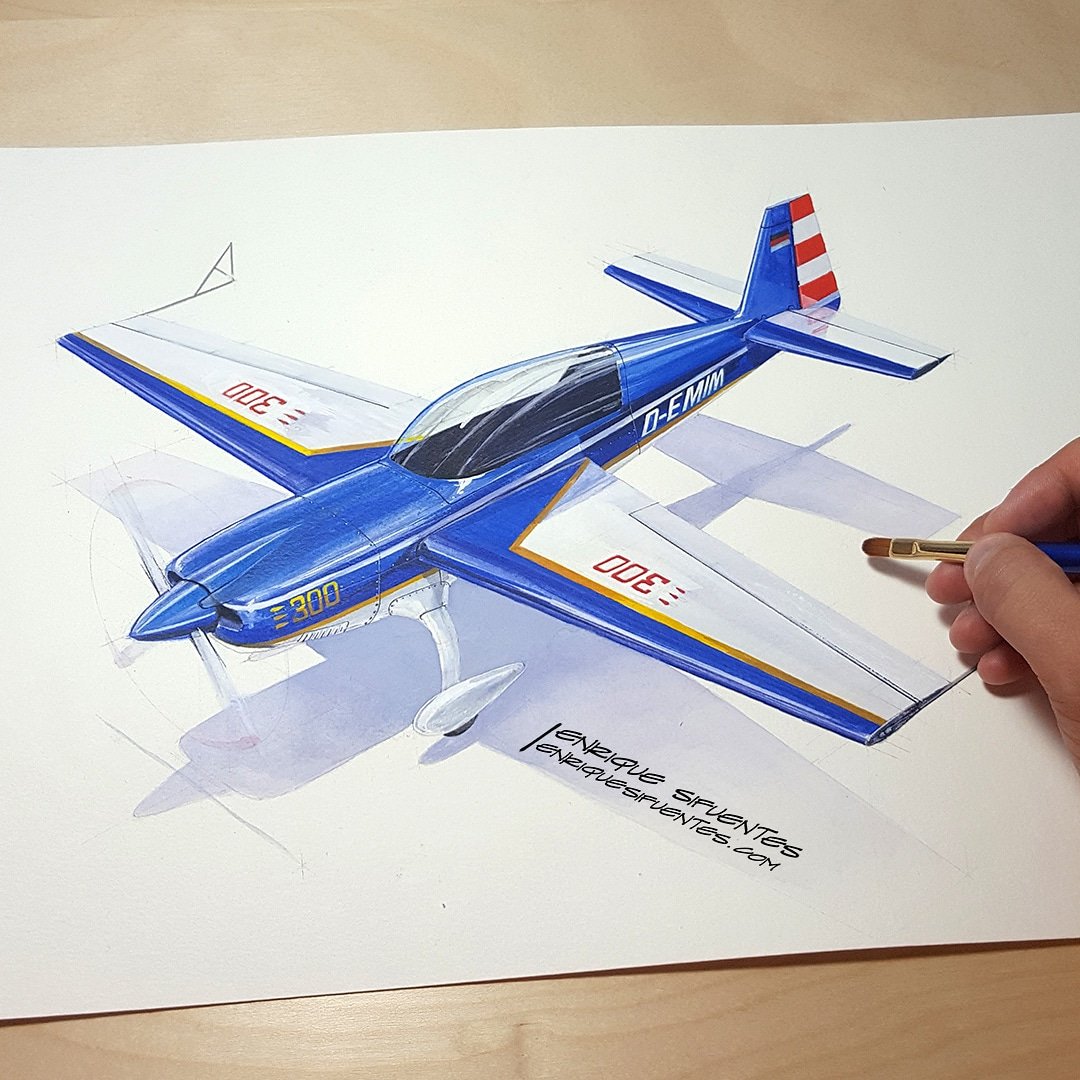 kikesif's tweet photo. EA Extra 300 @extraaircraft #extraaircraft #extraaircraft #extra300 #aerobatics #airplane #aerobatictactics #watercolor #sketch Enrique Sifuentes https://t.co/kIaYqT5NJB
