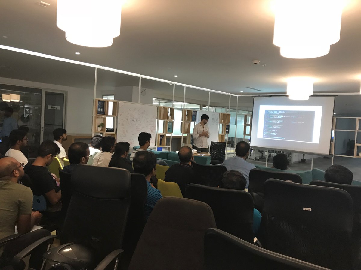 taha_tweets's tweet photo. How better could a weekend be than coming together and sharing knowledge! Kudos to our Front-End squad for hosting the React Bangalore meetup event @TreeboHotels .
Bravo! @karanjariwala47 @souvikbasu @shobhitchittora @PraveenWeb @siddharthkp, you did a great job. #Treeblife https://t.co/KuMjW1G29t
