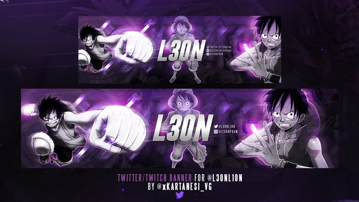 Xkartanesi One Piece Themed Twitch Twitter Banner I Made For L3onlion