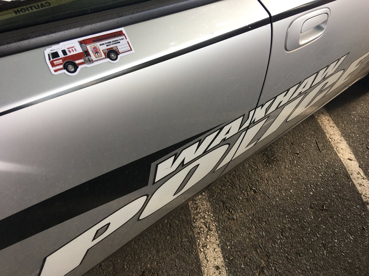 Thank you <a href="/WaxhawPolice/">Waxhaw Police Department</a> for supporting the <a href="/WaxhawVFD/">Waxhaw Volunteer Fire Department</a> with our new magnet on your vehicles. We appreciate the support! #WXWVFD