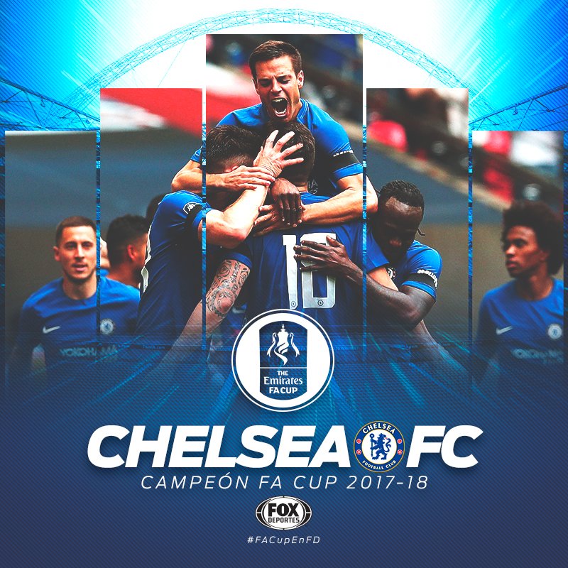 FOXDeportes's tweet photo. 90' ¡FINAL! El @ChelseaFC es el campeón de la #FACupEnFD. 💙 #FACupFinal
🔁 ¡RT y LIKE para los 'Blues'! https://t.co/Pv8a9Uz91r