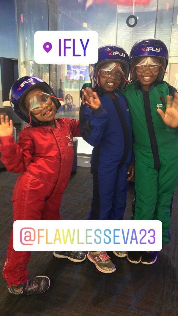 ccharmaine08's tweet photo. The girls’ FINALLY had a chance to redeem their Indoor Skydiving gifts.  They loved it &amp; are ready to go again!! #iflyAtlanta #makingmemories #FranklinFun #experiencesnotstuff https://t.co/nzcmo6tcxt