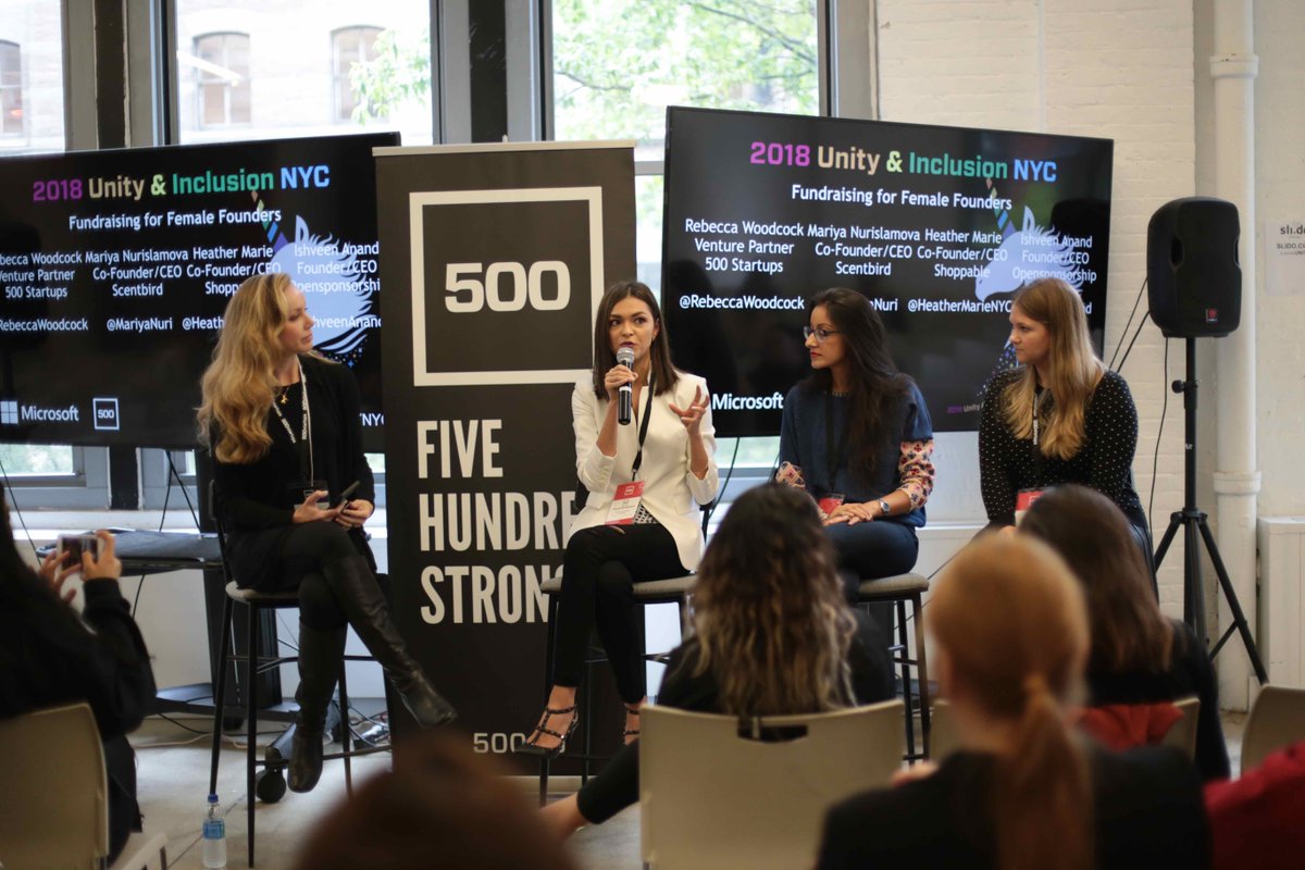 500GlobalVC's tweet photo. "Fundraising is a numbers game. After I pitched my first 100 people, I had to find 100 more." @MariyaNuri of @Scentbird describes navigating investment as a female founder. #UnityNY https://t.co/iPYqJArDnU