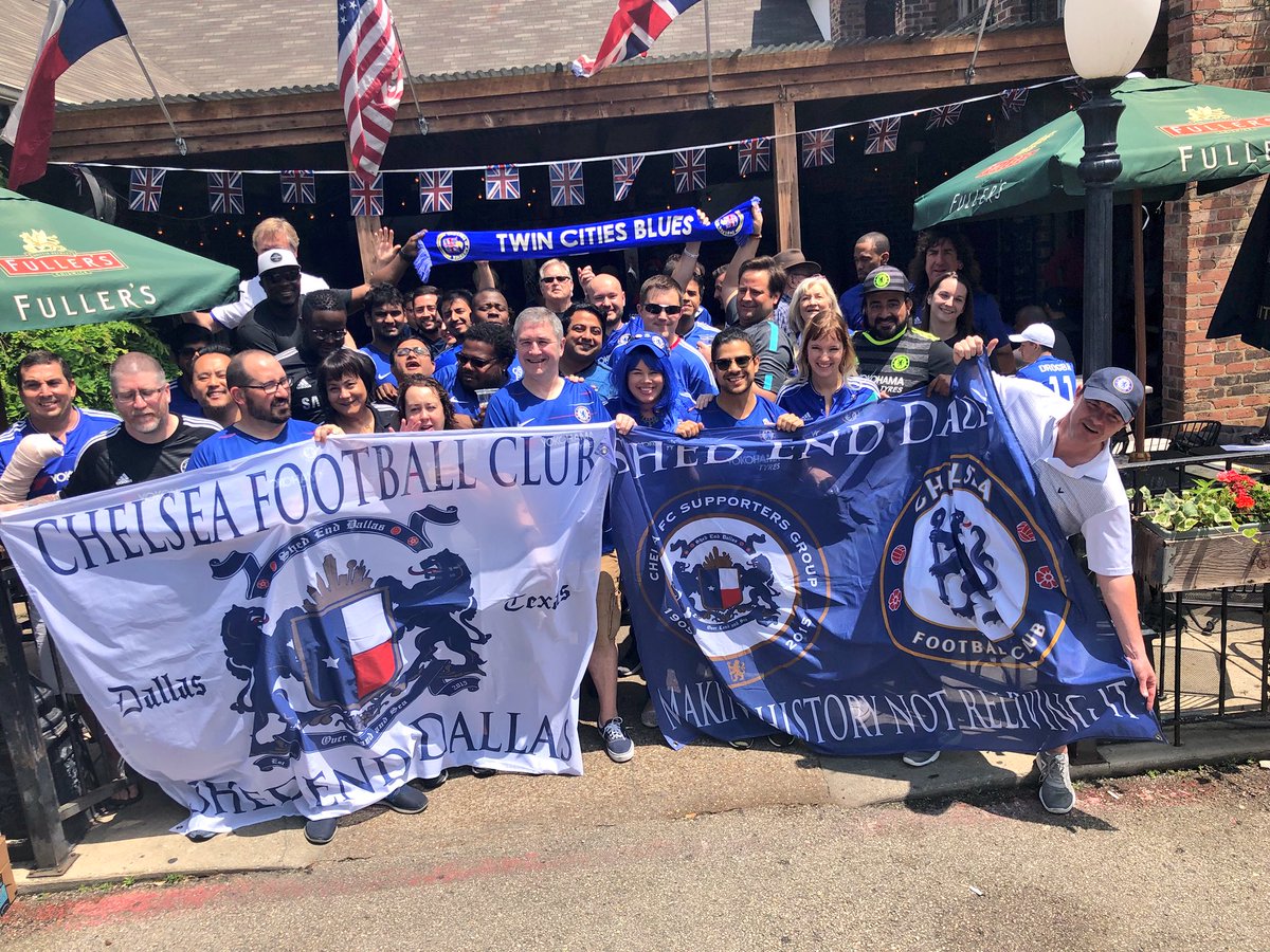 The <a href="/DallasShedEnd/">Shed End Dallas</a> were amazing. If you’re ever in the DFW metroplex, you have to find these guys. (Notice the scarf in the back) #FACupWinners