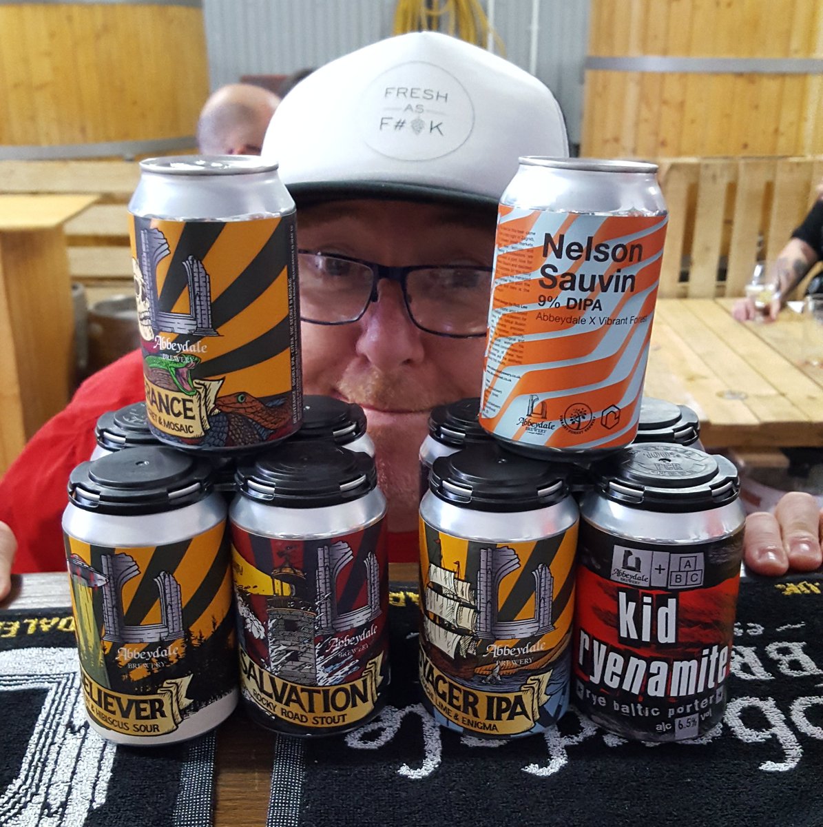 AbbeydaleBeers's tweet photo. Shout out to @ckdsaddlers who's heading home with one of EVERY SINGLE CAN #StarCustomer @BeerNouveau https://t.co/5V8X7yqAkn