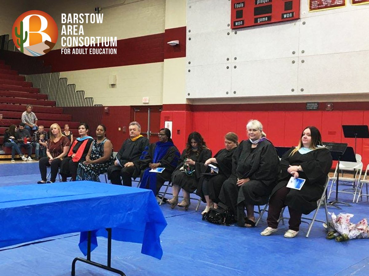 Barstow_AEBG's tweet photo. Barstow Adult School Graduation, May 19, 2018. So proud of our amazing graduates! 
#AdultEd #AEBG #AEBGOffice #AdultEdu #EducateAndElevate #AEBGConsortium #Barstow #BarstowUSD #SilverValleyUSD #BakerValleyUSD #BarstowCommunityCollege #BCC https://t.co/6DlQ2e2ySI