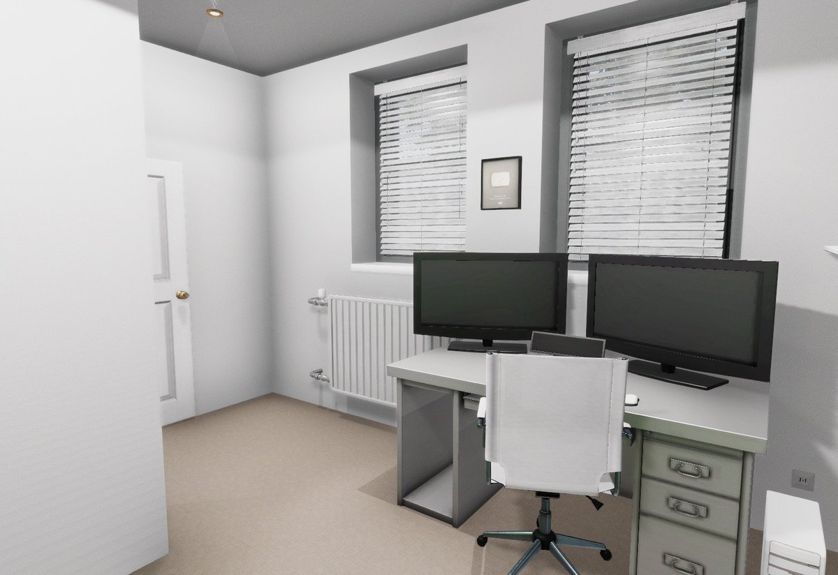 YTSimologist's tweet photo. Added a nice little youtube studio office in my most recent house flip! @houseflippersim #HouseFlipper https://t.co/DheG36FPhW