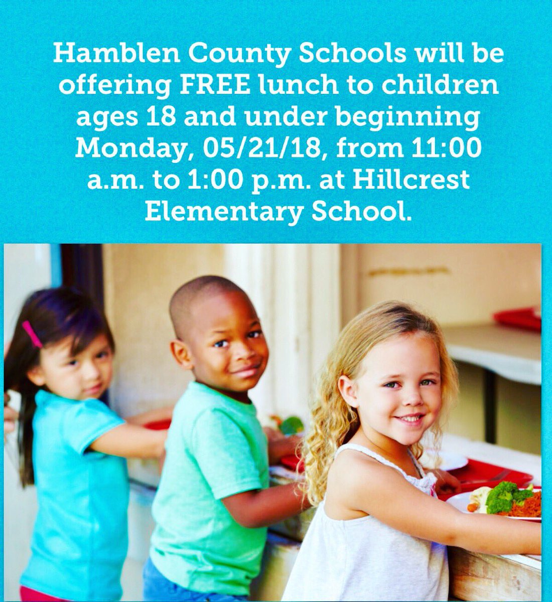 KHallatWestHigh's tweet photo. I’m so proud to work in a school system that is committed to helping our students even when the school year ends.  #mshallatwesthigh #westhightrojans #hamblencountyschoolsystem #takingcareofourkids https://t.co/3wf9i804qJ