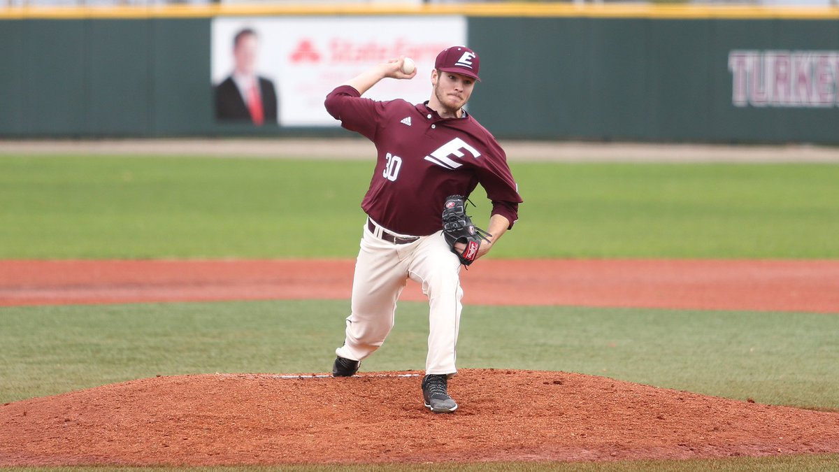 EKUBaseball's tweet photo. With 9 strikeouts in the first game today, the pitching staff broke the EKU record for strike outs in a season (447 set in 2017)!!
Colonels pitchers began this game with 452 strike outs in 2018. https://t.co/75EKSpZuet