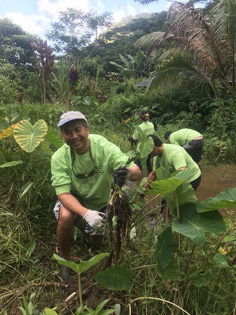 HwnElectric's tweet photo. Bright and early this morning our employees participated in projects, such as weeding, mulching and planting in a work day at Kumuola. #peoplepowerproject https://t.co/IlijHG35Us