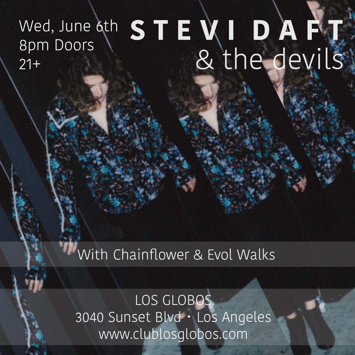 stevidaft's tweet photo. Come get your summer-on JUNE 6 with us, @ChainflowerLA &amp; @EvolWalks! #femalefronted #rocknroll #lamusicscene https://t.co/EowwdezGYY