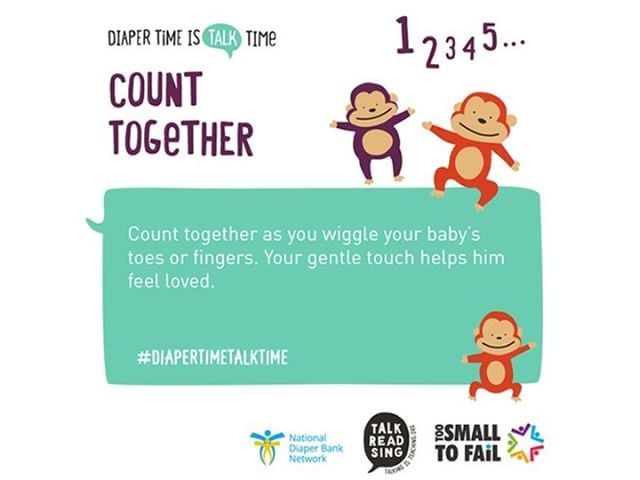 HannahsTreasure's tweet photo. Count baby's toes while you change their diaper - it's fun and helps build early math skills! #diapertimetalktime #earlylearning @2SmallToFail @diapernetwork @penguinkids https://t.co/24JP4VkxE8 https://t.co/YyBAfLpCaL