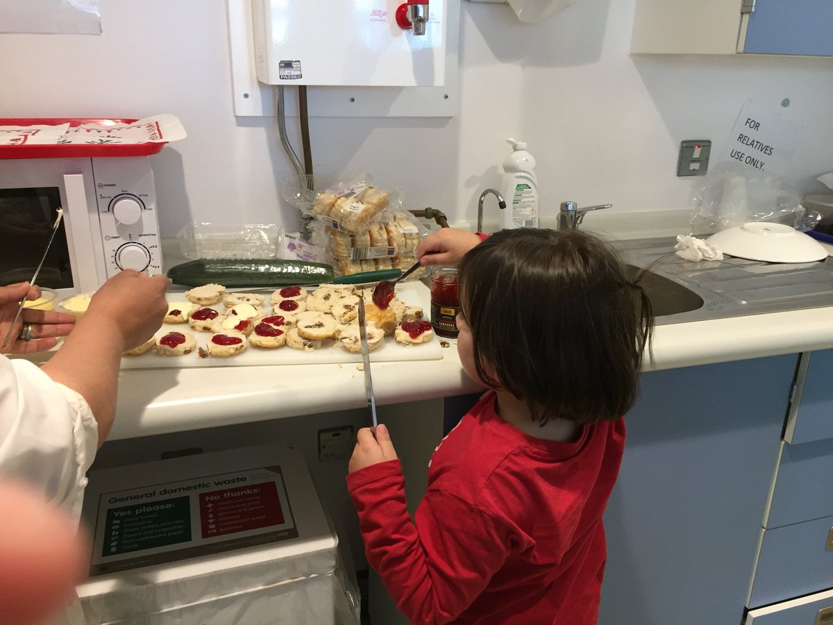 MFTManWard's tweet photo. Our little helper Charlie preparing the cream tea. https://t.co/cU3bKpTiqs