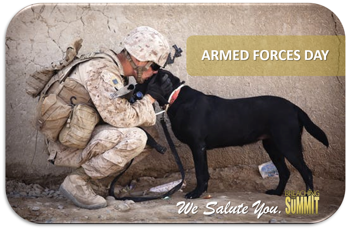 BreachingSummit's tweet photo. We honor our Soldiers, Marines, Sailors, Airmen, Coast Guardsmen, and Reserves . . . today and always. #ArmedForcesDay #BreachingtheSummit @SMAPrestonAUSA @SMMC17 @RickWest01 @DJelinskiHall @SkipBowen10 @JimRoy @HollandDennis https://t.co/7aImw4VAFZ
