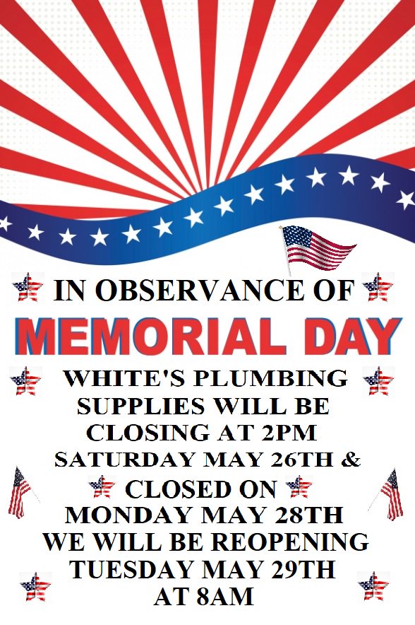 In observance of Memorial Day, We will be CLOSING EARLY, at 2PM on Saturday May 26th and CLOSED Monday May 28th! Have a safe and happy Memorial Day! It will be business as usual Tuesday May 29th we will be OPEN from 8AM to 6PM!