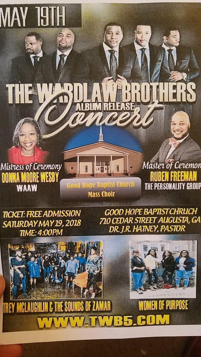 hardiedavis's tweet photo. After campaigning and visiting w/ my fellow #Augustans. We are closing out the day celebrating and worshiping with The Wardlaw Brothers at Good Hope Baptist Church. @TreyMclaughlin #AugustaStrong https://t.co/rFH50e2CTo