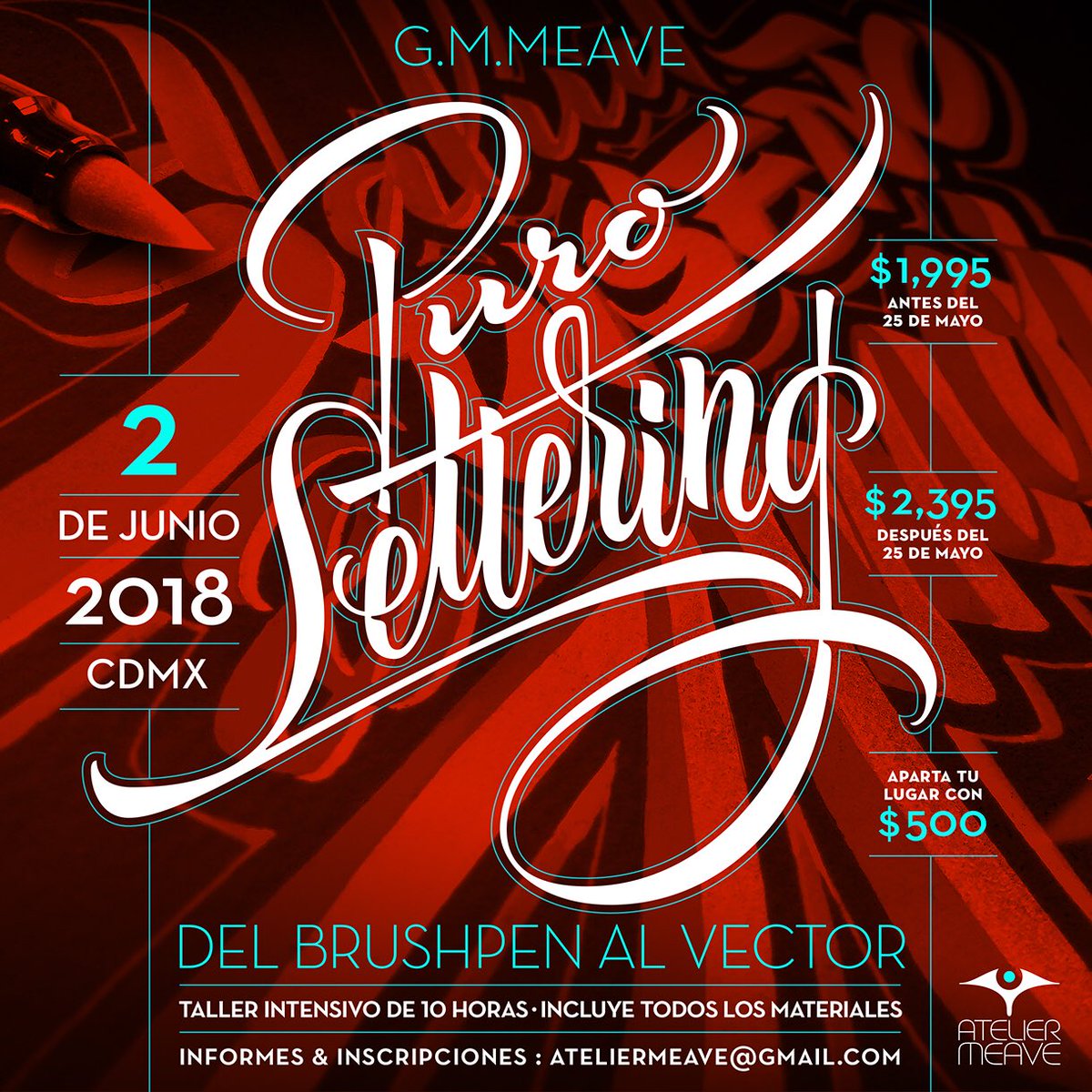 El taller clásico de Lettering en México. Inscríbete ya: facebook.com/gabrielmeave/p…