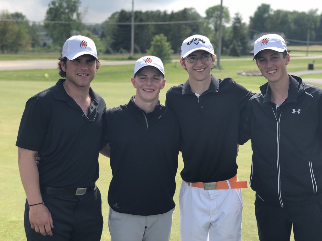 WarsawTigerGolf's tweet photo. Congrats to these four Tigers.   Luke Delp and Sam Yeager named All-Conference. Tommy Meier and Chase Byron were Honorable Mention All-NLC! https://t.co/LfFHJrY7fJ