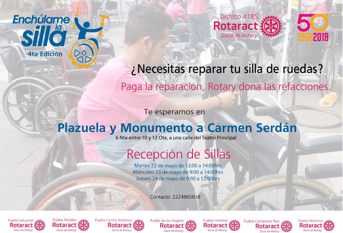 RotaractAngels's tweet photo. Enchulame la silla, reparación de silla de ruedas a bajo costo ($50 a $350) asiste este próximo martes, miércoles y jueves!!! #SillaDeRuedas #Reparación https://t.co/OcEzzvsmFr