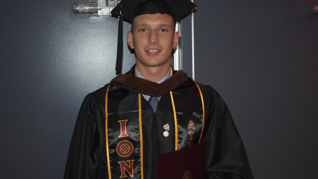 IonaGaelsMBB's tweet photo. Congratulations to Deyshonee Much (BA) and Jan Svandrlik (MBA) on their degrees! #IonaGrad

Also a special congratulations to Kevin Cluess, son of Coach Cluess on earning his BA in just three years!  He will continue studying for his masters at Iona in the fall.  #ICMBB https://t.co/ZR5hip2qNo