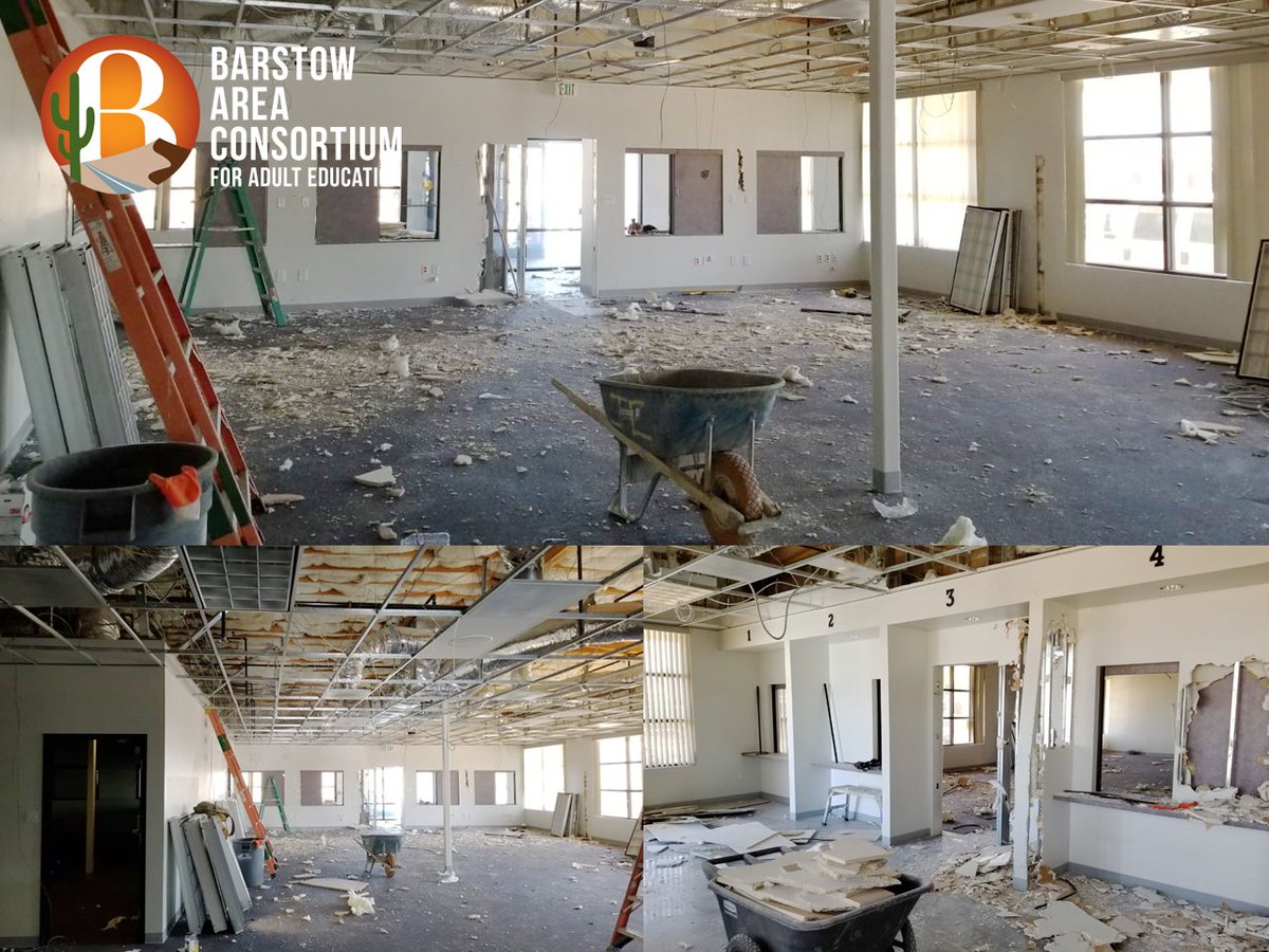 Barstow_AEBG's tweet photo. Barstow USD began construction on the new Adult School and GED Test Center this week! Stay tuned for regular updates . . . August Opening! 
#BACAE #BarstowAreaConsortiumAdultEducation #AdultEducation #CCAE #InlandEmpire #CAEAA https://t.co/wjKqMM3fKl