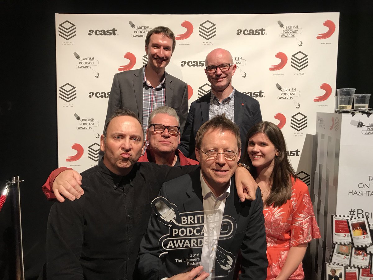wittertainment's tweet photo. And the winner is... US. So proud to win the Listeners’ Choice Award at the @britpodawards for the SECOND YEAR RUNNING! Thanks so much from the team to everyone who voted. 😜👑👍🏻👏🏻🏅🥂🍾🎉 https://t.co/l6XUdIlenD