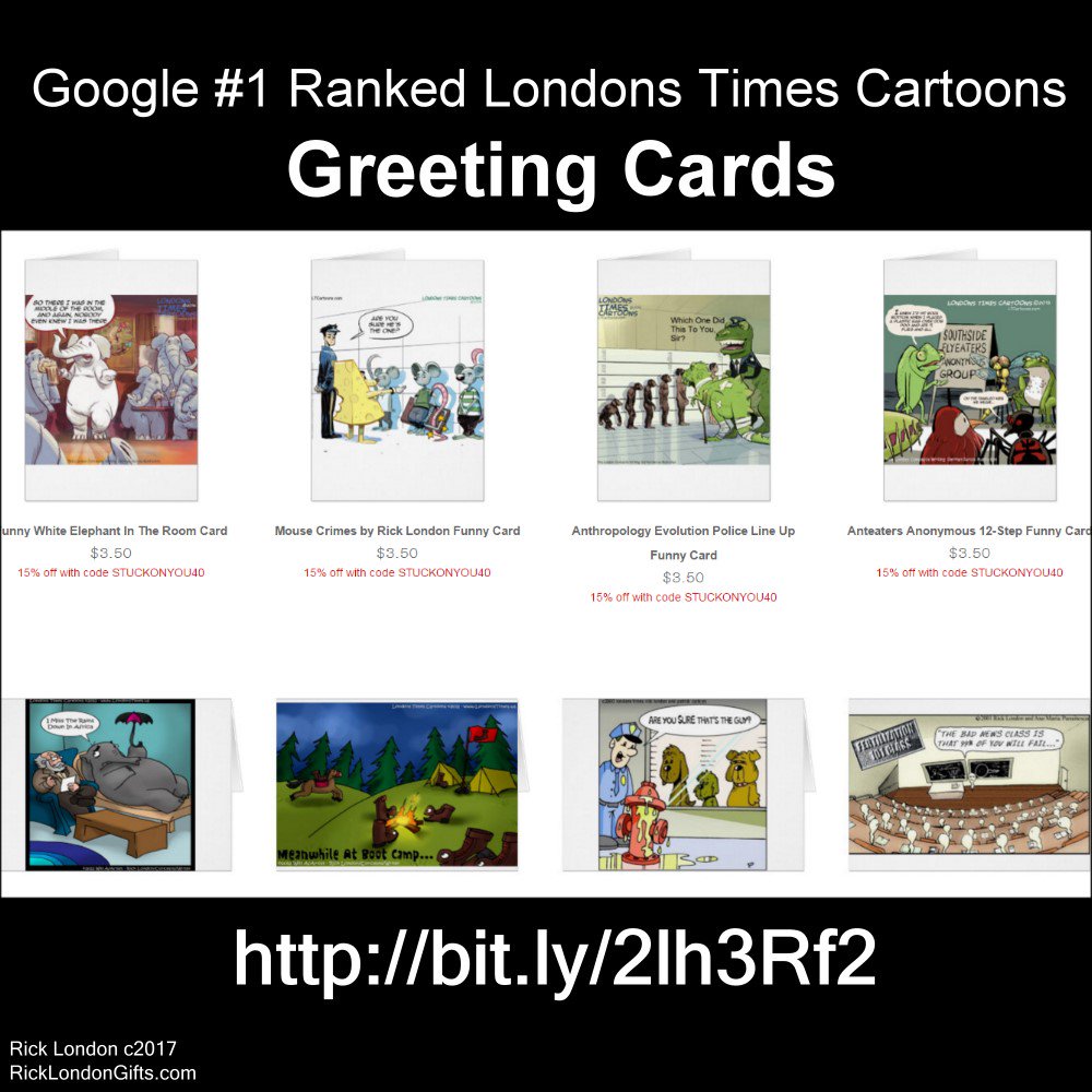 ricklondon's tweet photo. All 3000+ #Greetingcards 40%off #Sale by @LTCartoons (Est1997) Use #couponcode ZBIGMAYSALES @c/o #humor #offbeat #comic 🌏 #WorldWide #shipping #us #ca #eu #uk #nz #jp #au #jp 🌏 #Free #Personalization EndsTue #Affordable #Gifts #cards #fathersday @zazzle https://t.co/31JXQJZKxQ https://t.co/oRZSZH6yEL