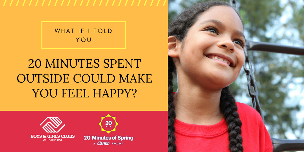 BGCTampa's tweet photo. 95% of Americans say some of their fondest memories involved playing outside. Get motivated by joining @HilaryDuff and #Claritinfor the 20 Minutes of Spring Project. Post your fave outdoor pic, tag #Claritin and #20MinutesofSpring, and help raise money for the @BGCA_Clubs! https://t.co/K2vqQmiaOQ