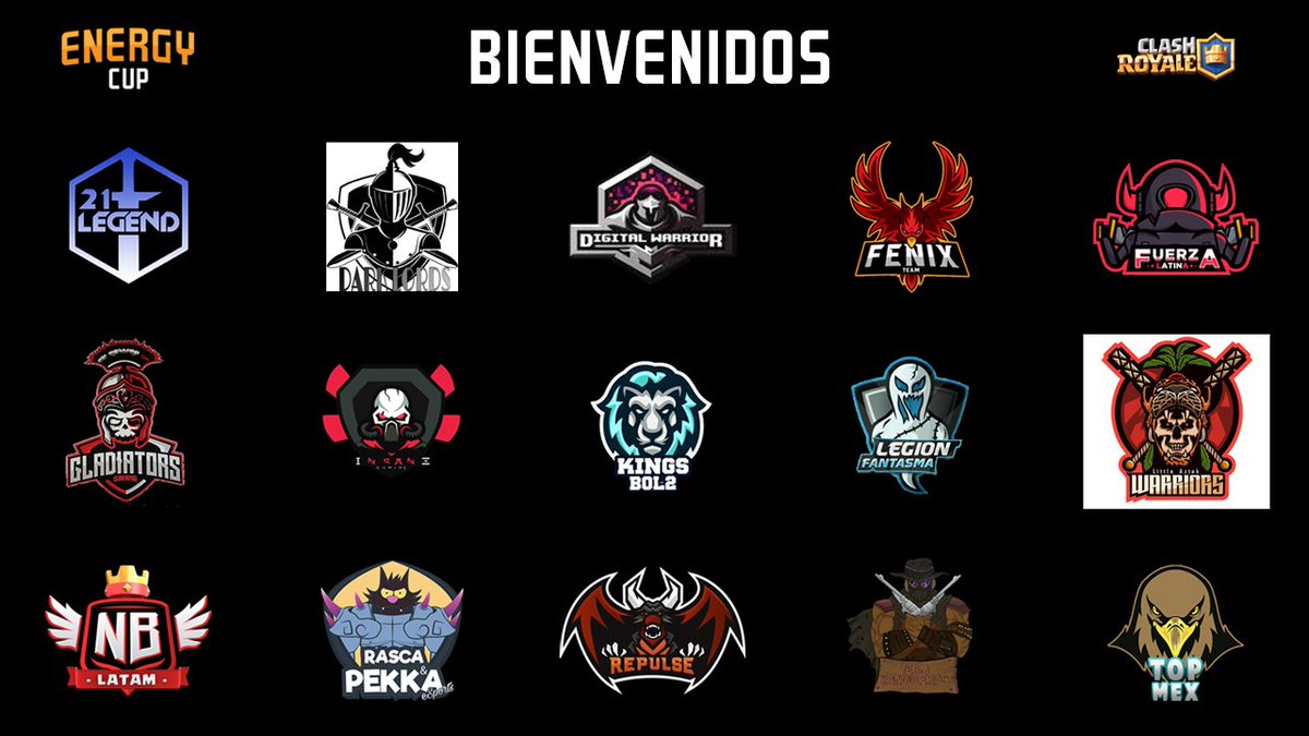 Estos son los equipos que actualmente participarán. Bienvenidos y mucha suerte. #ClashRoyale
#eSports