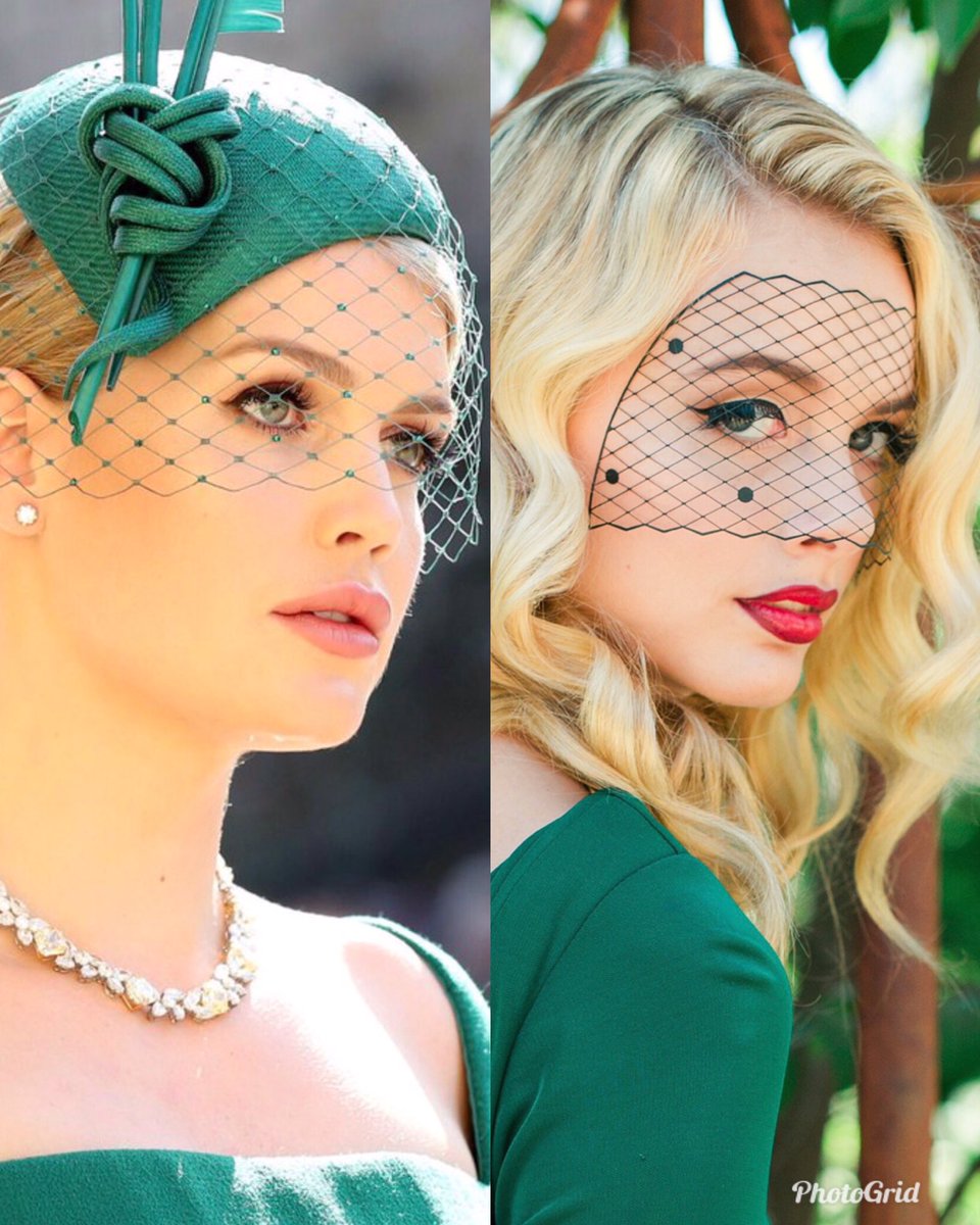 tararochelle's tweet photo. Pretty sure Lady Kitty Spencer stole this look from Josephine! Hahah! #royalwedding https://t.co/b93KDbRUvJ