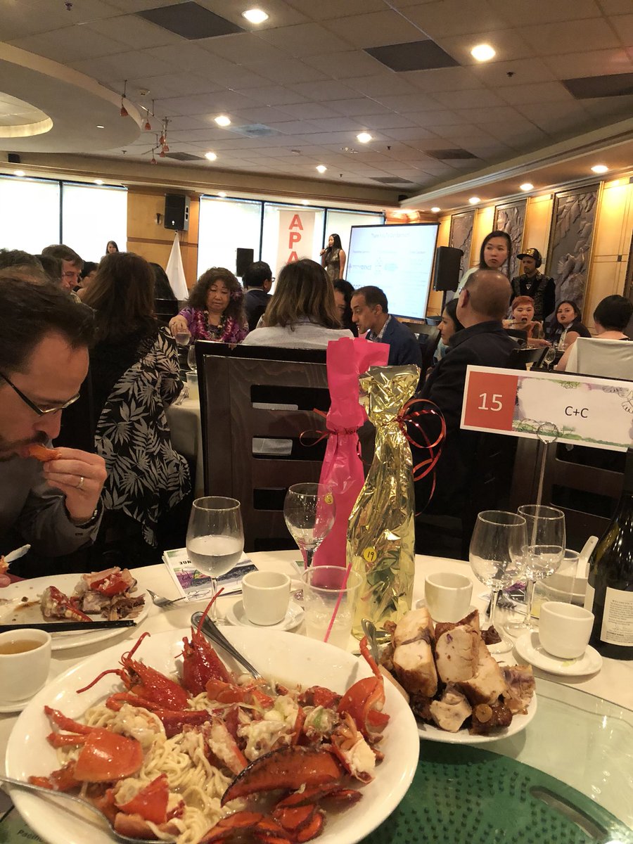 MarkatSVPP's tweet photo. @APANONews serving up great food, great people: lobster in the front, awesome Kathy Wai at the mic https://t.co/HtbbqLMXC6
