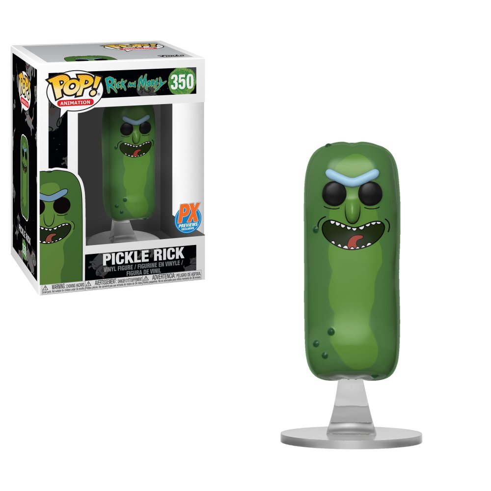 Funko's tweet photo. RT &amp; follow @funko for the chance to win a Previews exclusive Pickle Rick Pop! https://t.co/Dikjf0kpJ4