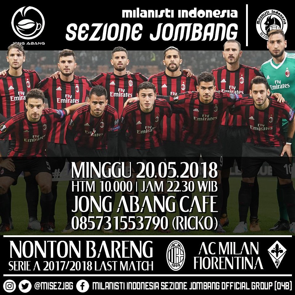 MISezJBG's tweet photo. #NobarJombang 
2017/2018 Last Match
#MilanFiorentina. Monggo merapat 🔴⚫

#NobarMIJatim #InfoNonbar @MilanistiOrId https://t.co/89U2faCHgT