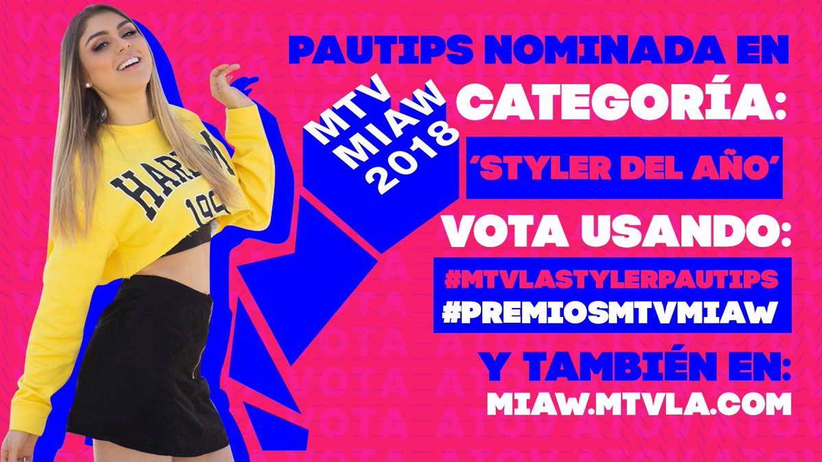 Paugalindo's tweet photo. Sigamos dándole a las votaciones! 🔥 Ya estamos en la recta Final😱 

Link: https://t.co/vEZ0raI5Em

#MTVLAStylerPautips #PREMIOSMTVMIAW https://t.co/LTagmFrGqR