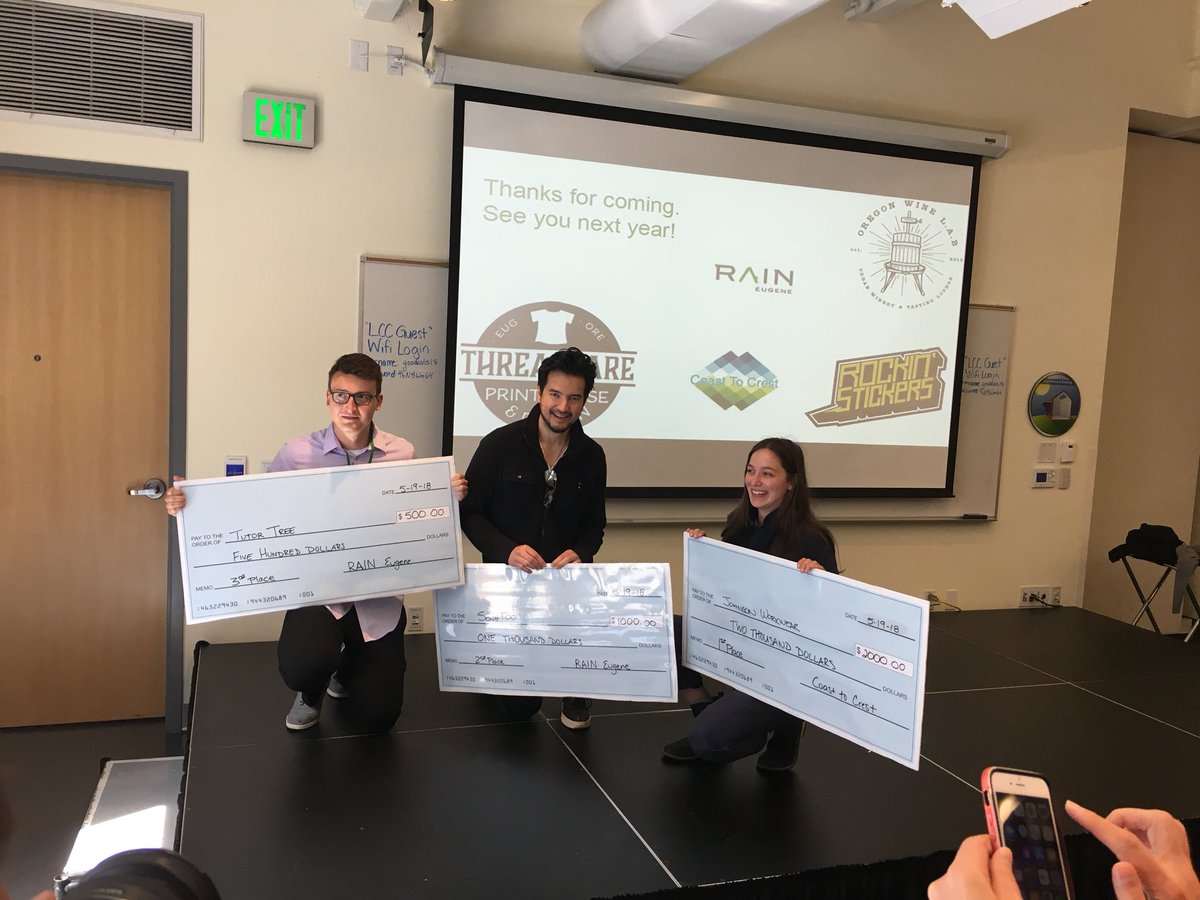 UOregonLCE's tweet photo. Congratulations to all the @eugenerain #Pitchstream winners https://t.co/9flmbVzsAR