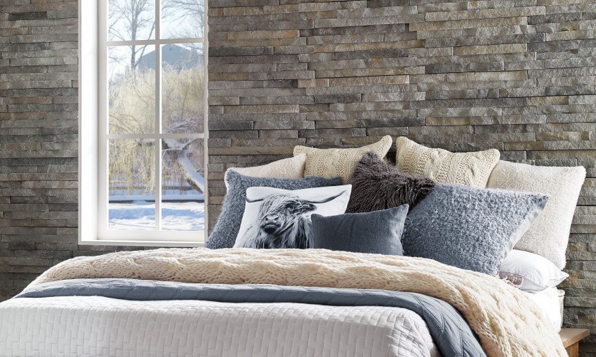 With a stunning #statementwall like this, who needs a headboard?

European Ledge in Zinc—which evokes a balance of weather-worn surface contours &amp; precision-cut stone—provides a timeless, modern backdrop perfect for any application. #MayDream

Pictured: bit.ly/ESEuropeanLedge