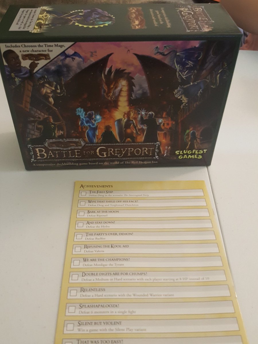 XeilaSnoshade's tweet photo. First Achievement gotten! Initially learning to play was an adventure of its own, But the game is actually really fun! #Boardgames #BattleForGreyport #RedDragonInn https://t.co/94lYyQbXBq