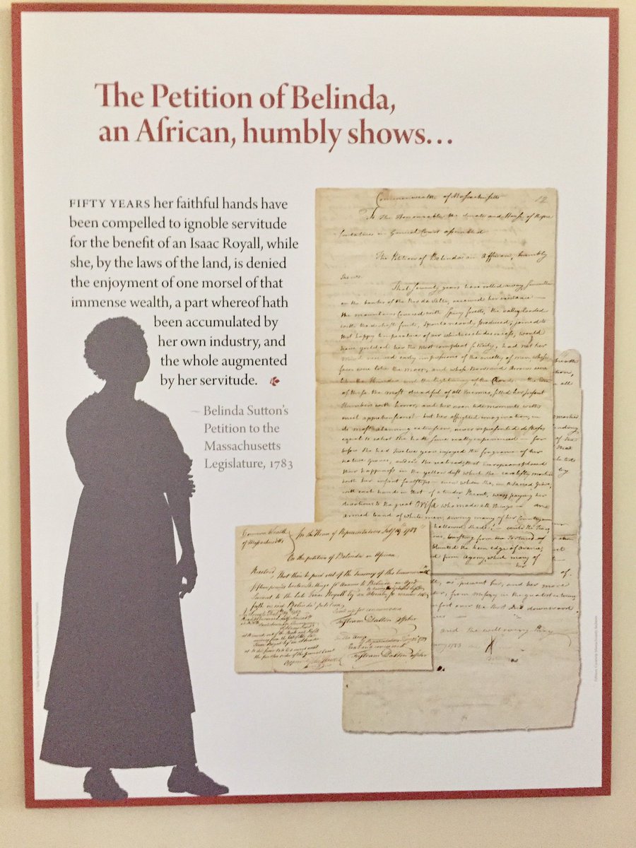 BeeAndTree's tweet image. Opening day @RoyallHouse
learned about Belinda Sutton&apos;s 1783 petition to the #MA General Court, to claim a pension from the estate