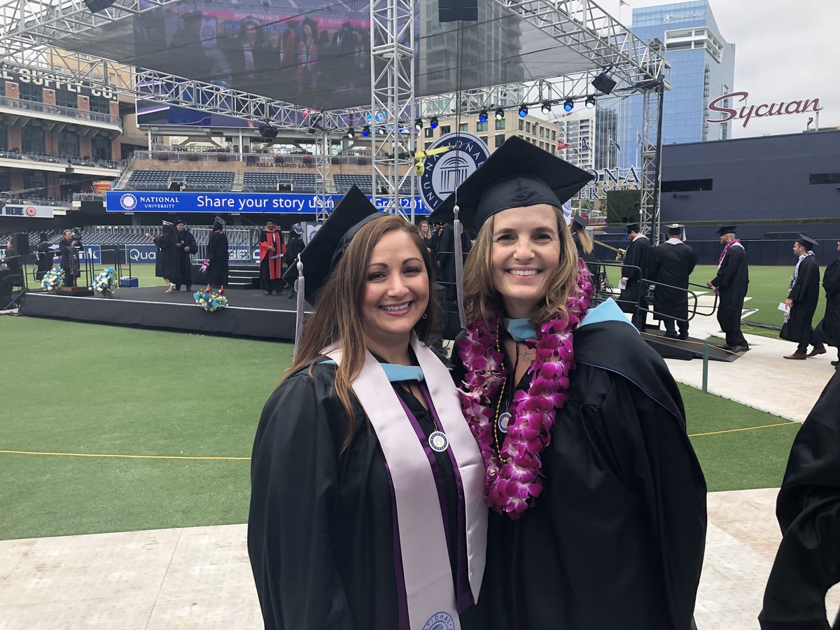 apsazul's tweet photo. #NUGrad2018 sharing a special moment with a wonderful colleague. #lifelonglearners #chooseEUSD https://t.co/gh4F7QCaO4