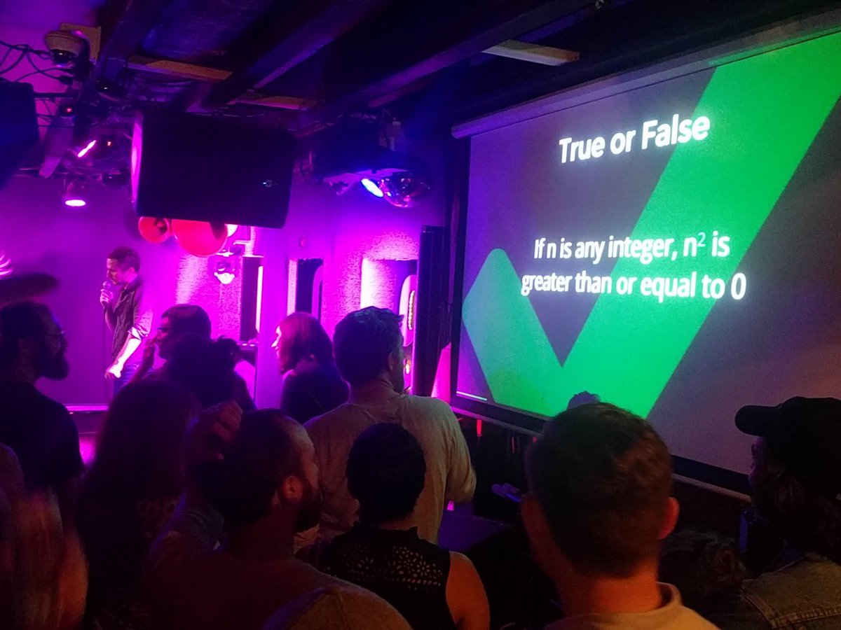 NerdNiteDC's tweet photo. Why yes this is a room full of nerds in DC who are solving math problems in a night club. #DCgetsLit #SolveforExceptional https://t.co/SDi827ssH1