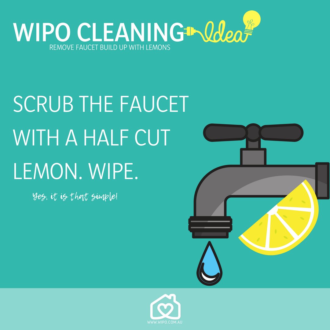 WipoApp's tweet photo. Ensure that your faucets are sparkling clean with this little cleaning hack! The cost? Half a lemon ;) #wipo #wipoapp #cleaning #perthsmallbusiness #realestateperth https://t.co/vaMIEMjiNU