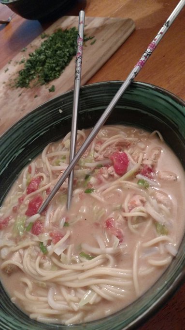 New recipe I tried today  Thai chicken noodle soup https://t.co/rU0CFioeSz